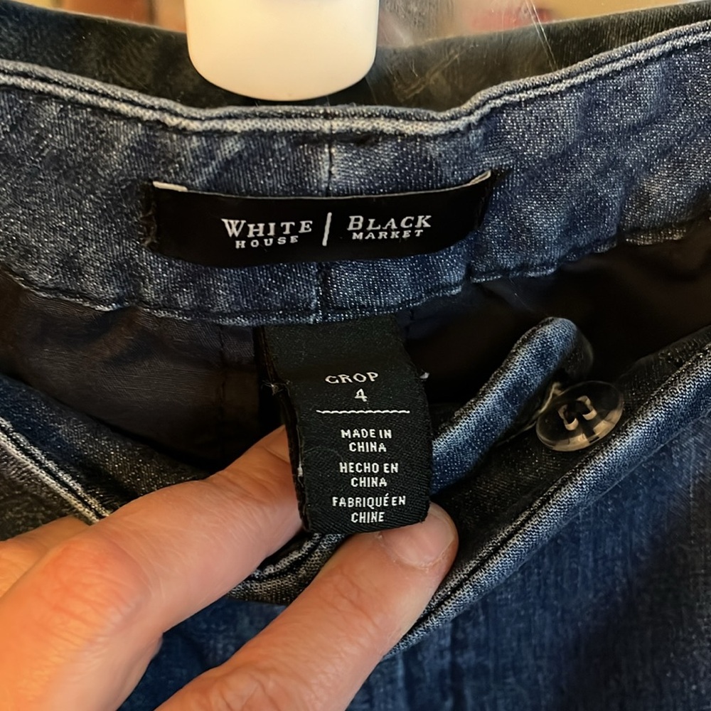 White House Black Market Blue Ankle Cropped Jeans size 4 - Picture 3 of 6